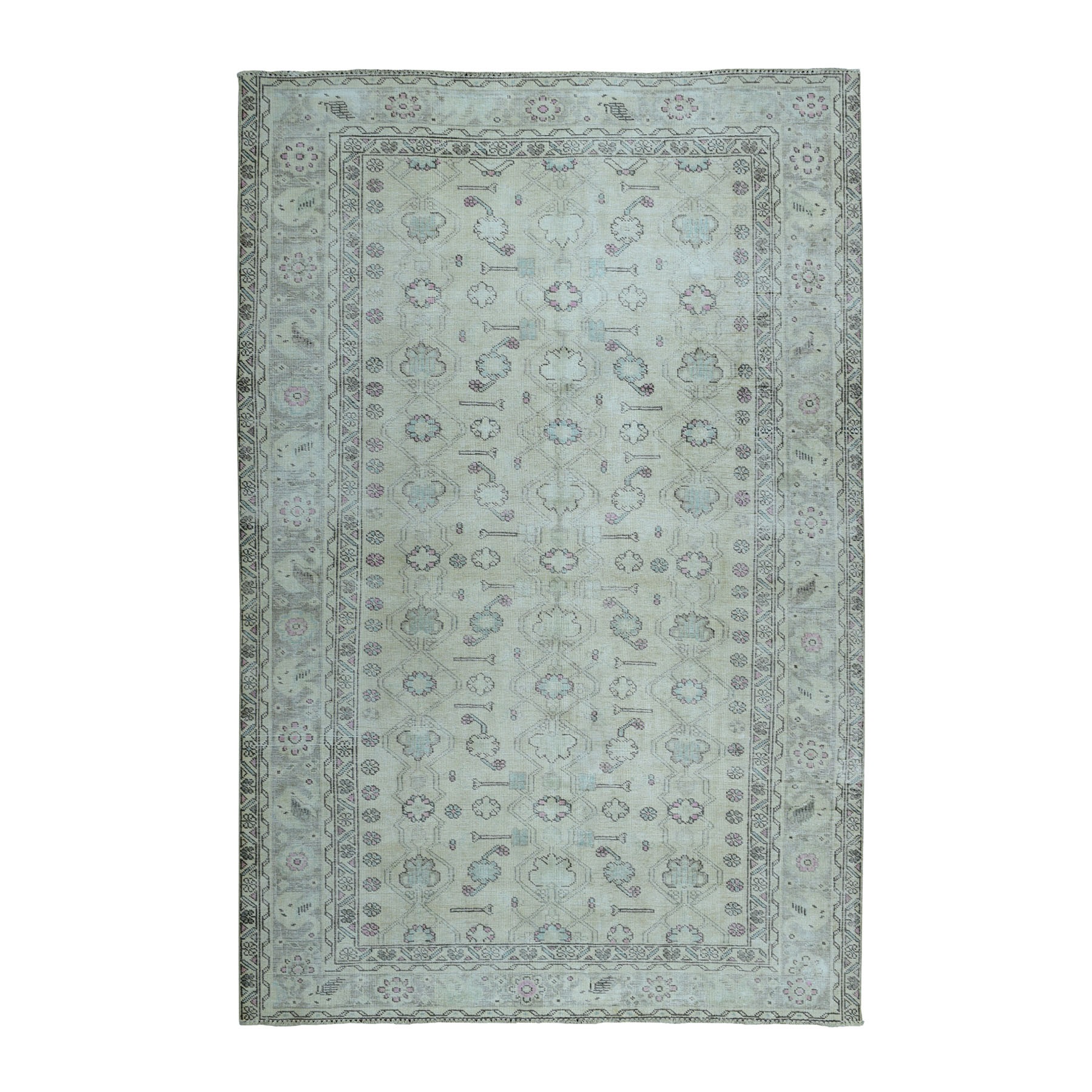Transitional Wool Hand-Knotted Area Rug 6'3